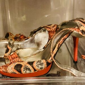 Stylish Snakeskin Patterned Heels